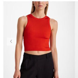 NWT Body Contour Seamless Ribbed High Neck Cropped Tank XXS/XS